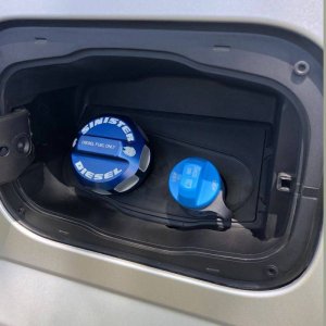 Ford F-250 Fuel Cap - Sinister Diesel - Billet Fuel Plug/Cap - Sinister Blue - `08-`20 Ford F-250 Fuel Cap - Sinister Diesel - Billet Fuel Plug/Cap - Sinister Blue - `08-`20